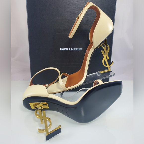 NWT$1,500 Saint Laurent YSL Opyum 110mm Logo High Heels Leather Sandal Sz 8.5 - Picture 8 of 16